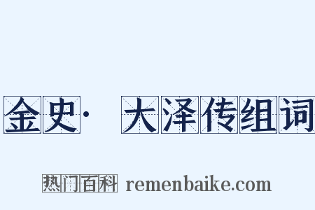 金史·大泽传组词是什么意思的图片